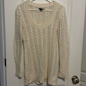 Cream sweater with gold in it